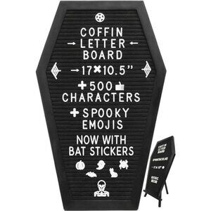 Letter Board Black +3D Bat Stickers +650 Characters, Spooky & Seasonal